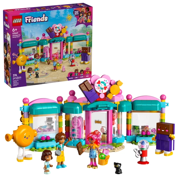 LEGO Friends Heartlake City Candy Store Building Toys - Pretend Play Set for Kids, Girls & Boys, Ages 6+ - W/ 2 Minifigures & Cat Figure - Gift Ideas for Birthday - 42649 - Walmart.com
