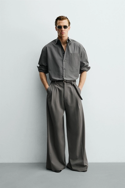 PLEATED WIDE FIT PANTS