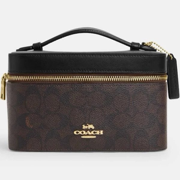 Coach Cosmetic Case In Signature Canvas Cw728/cw727