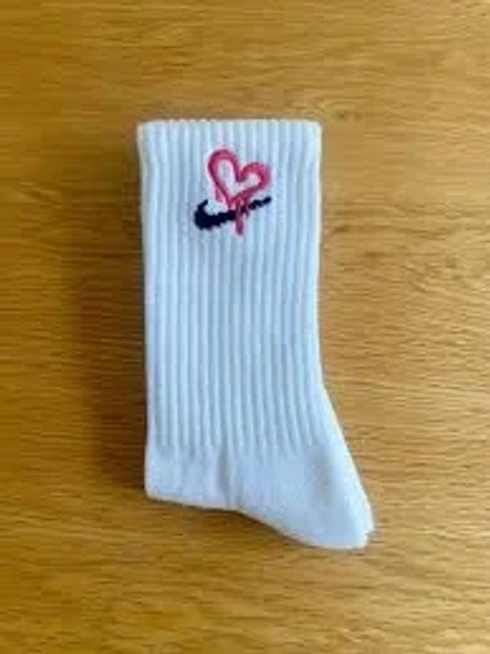 Custom embroidered nike socks graffiti heart