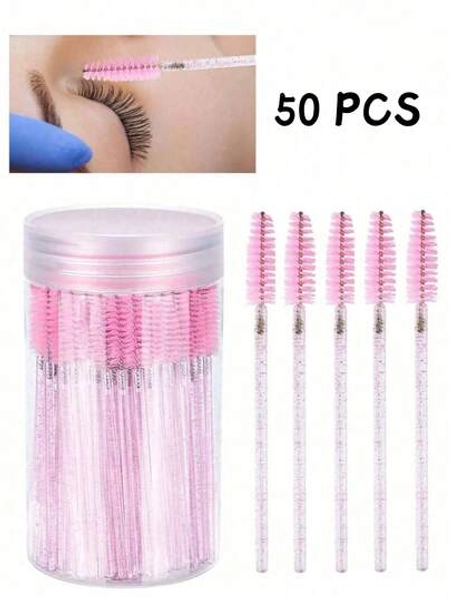50 Disposable Mascara Brushes With Container