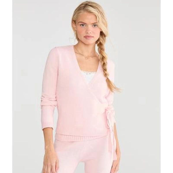 Aeropostale Womens' Cozy Wrap-Front Sweater - Pink - Size XS - Polyester