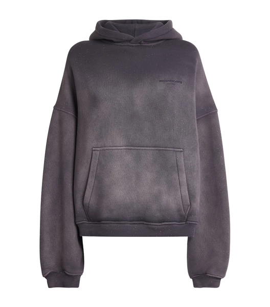Alexander Wang Cotton-Blend Rhinestone-Embellished Hoodie