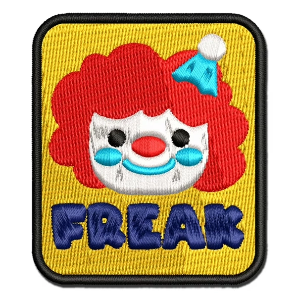 Clown Freak Funny Circus Applique Multi-Color Embroidered Iron-On Patch - 3 Inch Medium