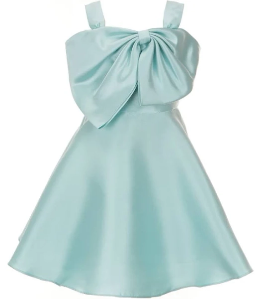 Rare Editions Big Girls Sleeveless Bow-Accented Mikado Fit Flare Dress