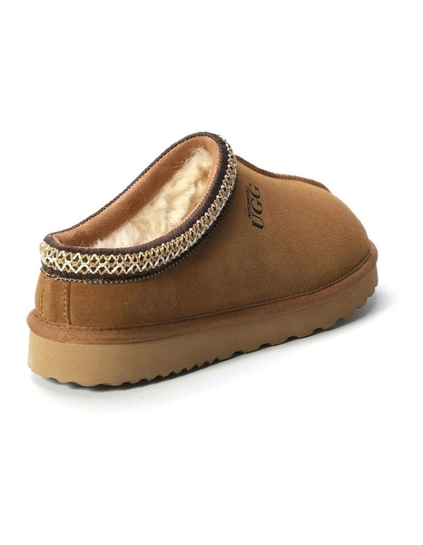 Sheepskin Ankle Braid Croydon Slippers in Brown