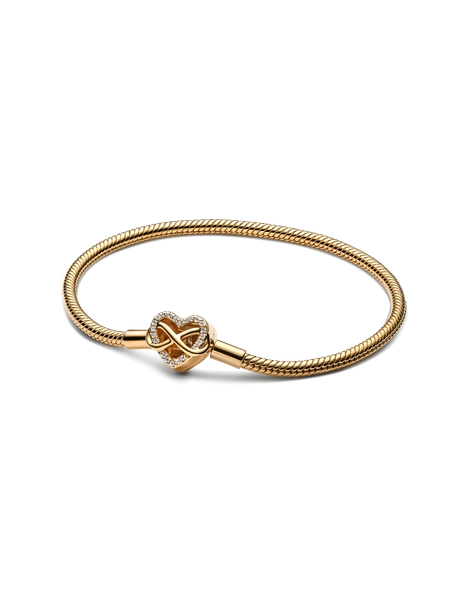 Schlangen-Gliederarmband mit Funklendem Unendlichkeits-Herzverschluss