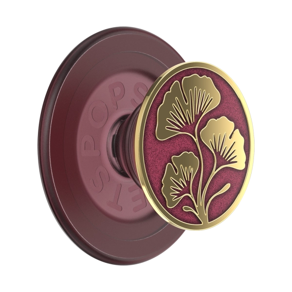 Enamel Ginkgo Oxblood — MagSafe PopGrip