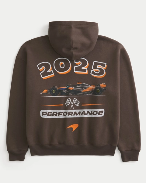 Boxy McLaren Graphic Zip-Up Hoodie