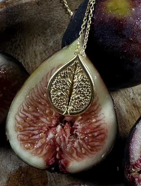 FIG NECKLACE - Dionysian Symbol of HEDONISM  and Celebration - Sterling Silver