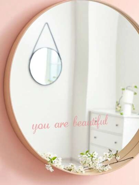 1pc English Quote Mirror Decal Sticker, Stickers, Wall Decal, Vinyl Decal For Home Decorations, Spring Decoration Items Refresh Your Home, Festival Decoration Stickers Gifts Birthday Graduation