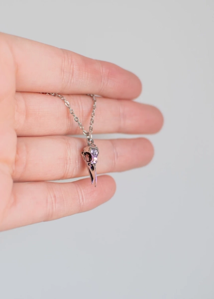 Crow Skull Necklace: Mini Pendant, Raven, Corvid, Witchy, Gothic - Etsy