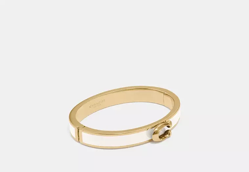 GOLD/BLACK Signature Push Hinged Bangle