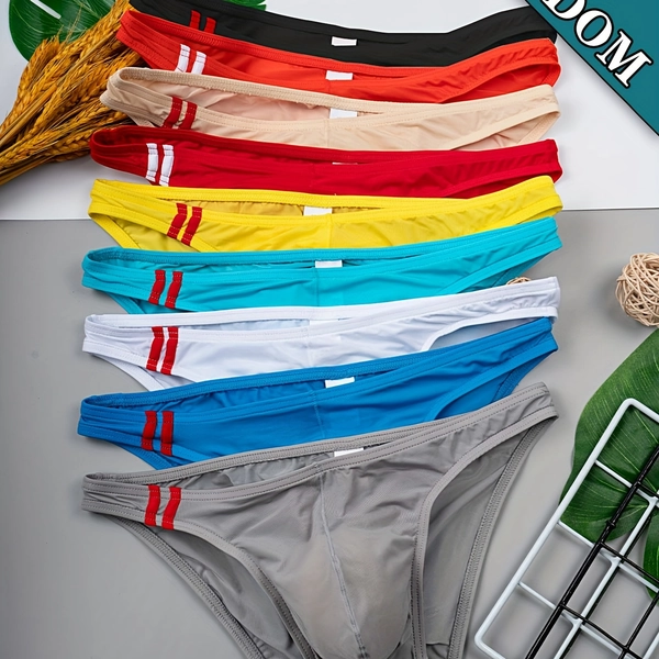 6 Piezas de Ropa Interior para Hombre - Bóxers Transpirables y Semi-Transparentes con Ajuste en U, Suaves y Elásticos, Colores Sólidos para Uso Diario en Verano