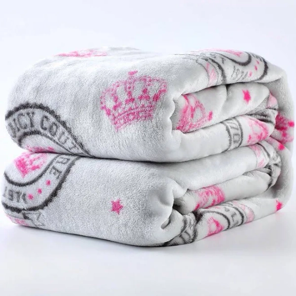 Juicy Couture Juicy Emblem Plush Throw Blanket