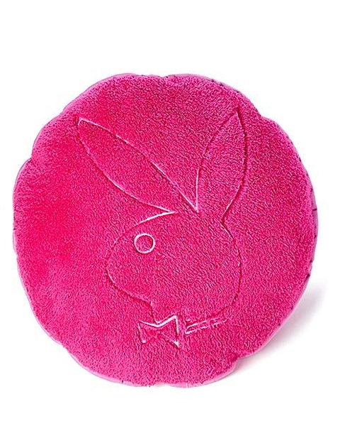 Hot Pink Fuzzy Playboy Round Pillow