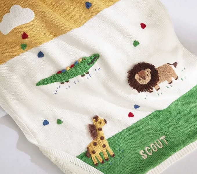 Safari Heirloom Baby Blanket