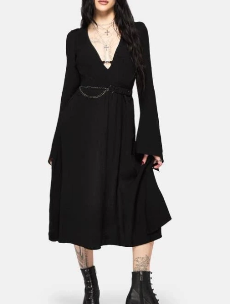 Disturbia Millicent Chain Front Midi Dress