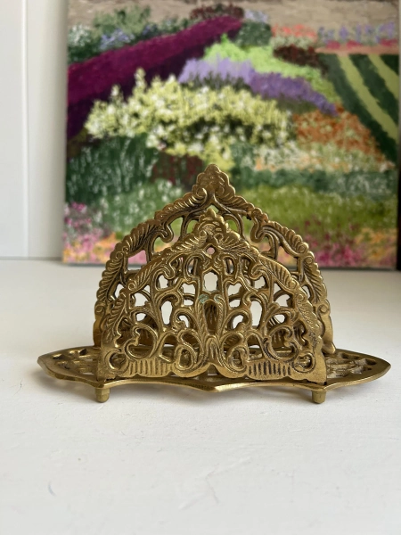 Ornate Brass Napkin Holder | India Made Filigree