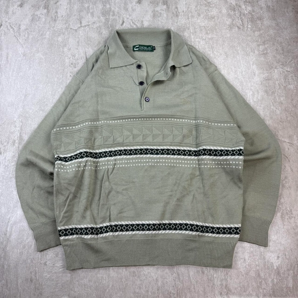 American Vintage Men's Green and Khaki Polo-shirts
