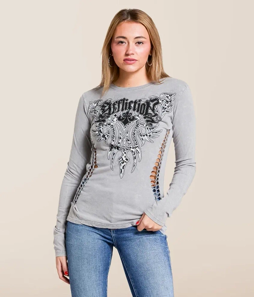 XX-Large Silver Grey Lava Wash Karabeth T-Shirt