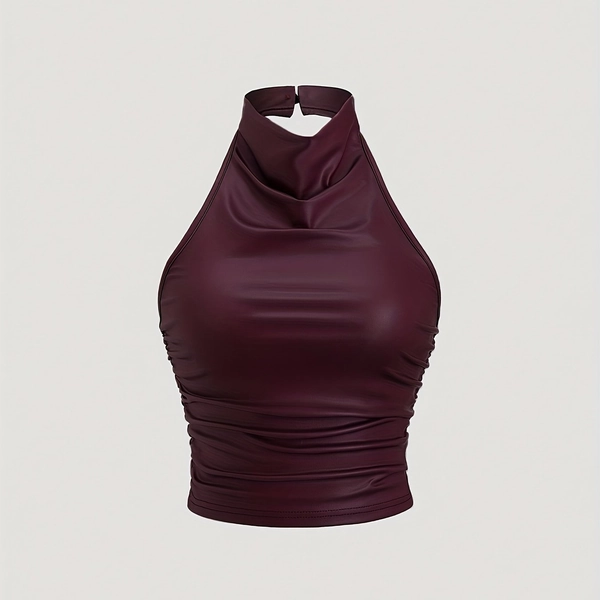 Women'S Stylish Top, a Sexy Sleeveless Blouse with Off-Shoulder Design, Featuring a Halter Neck And Backless Style, Suitable for All Seasons, Perfect for Both Casual And Formal Occasions, Evening Wear, with a Smooth Texture And Comfortable Fabric