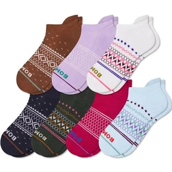 Bombas Women's Week of Holiday Cotton Blend Ankle Socks (7-Pack)