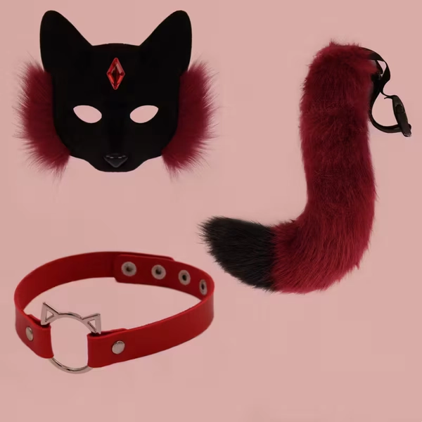 3pcs fox mask set halloween dance party role playing - Temu