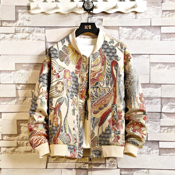 2026 Men Print Baseball Jacket Coats Mem Embroidery Crane Chinese Style Optional Harajuku Bomber Jacket Men Oversize Outerwear - AliExpress 200000343