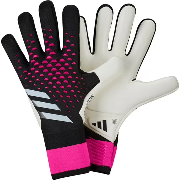 adidas Adult Predator Pro Soccer Goalkeeper Gloves (Black/White/Pink, 10)