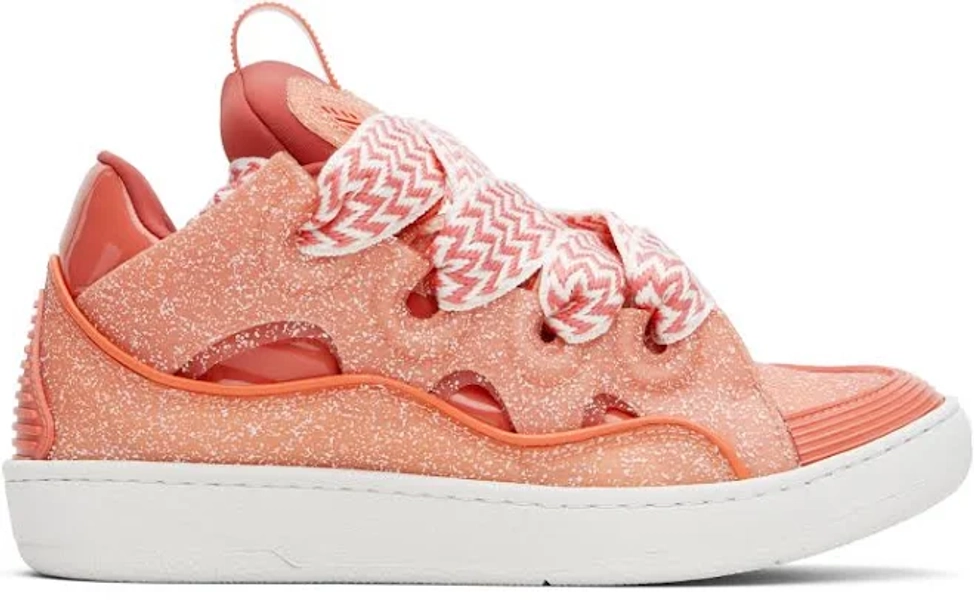 Lanvin Curb Speckled Leather Sneakers