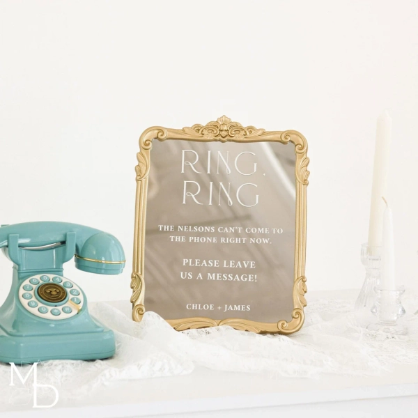 Audio Guest Book Sign | Wedding Guest Book Mirror | Wedding Signage | Telephone Guestbook | Ring Ring Sign | Leave A Message - Etsy UK