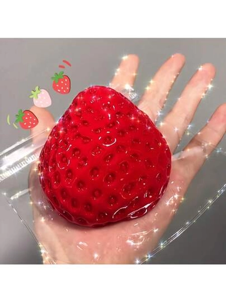Cute Big Strawberry Squeeze Toys Squishy Relax Toy - Fun Squeeze & Pinch, Perfect For Office, Holidays & Gifts - White/Blue, Best For Valentine's Day,Gift To Lover Anti-Stress Relief Toy, Office Anxiety Release Gadget, Prank Gift