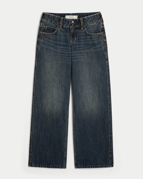 Low-Rise Y2K Dark Wash Baggy Jeans