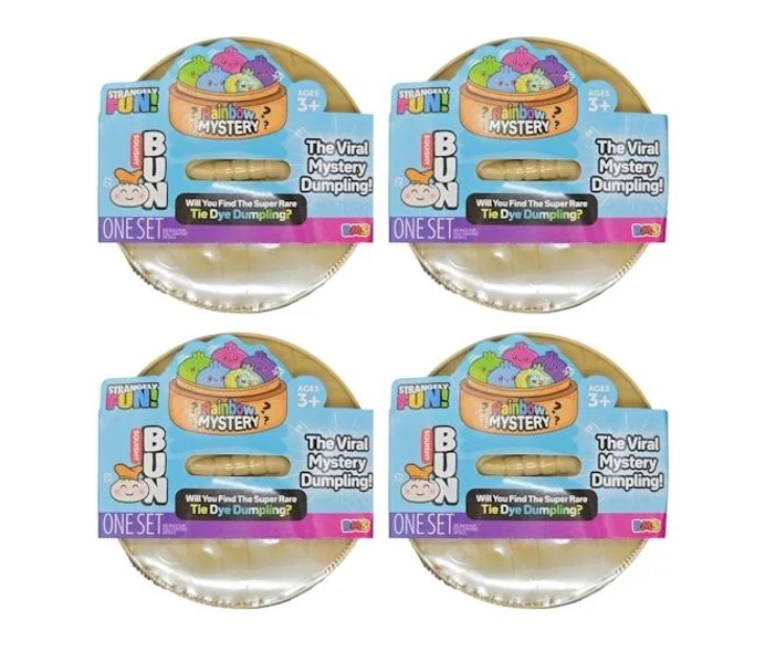 Squishy Bun Rainbow Mystery Squishy "Dumpling" (Tie Dye Chase Version) Blind Box 4x Lot