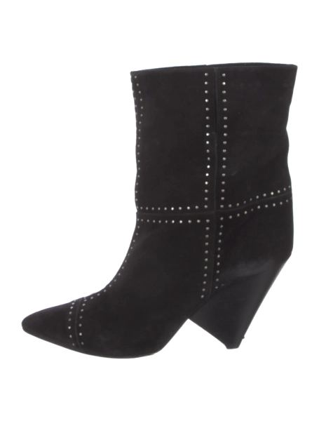 Suede Studded Accents Boots