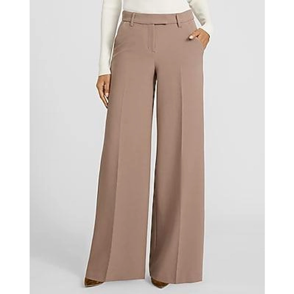 Editor Studio Stretch Twill Mid Rise Wide Leg Pant 