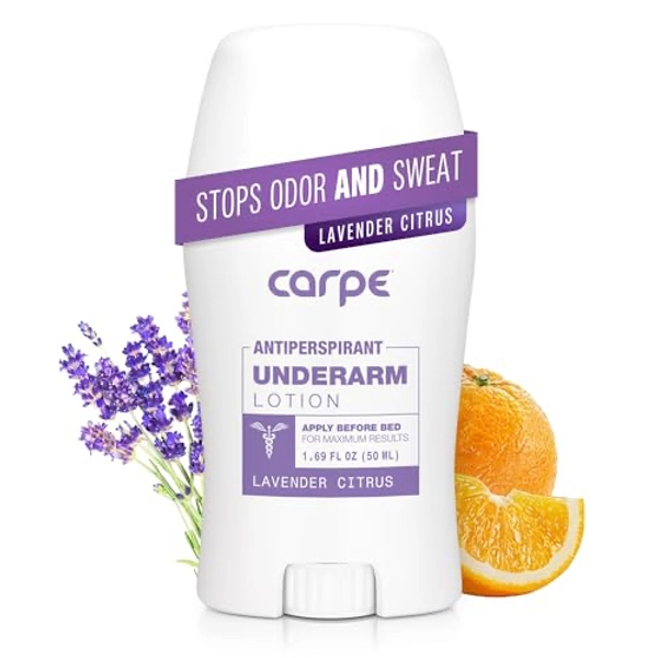Carpe Underarm Antiperspirant and Deodorant, Clinical strength with Lavender Citrus scent, Combat excessive sweating Stay fresh and dry, Great for hyperhidrosis