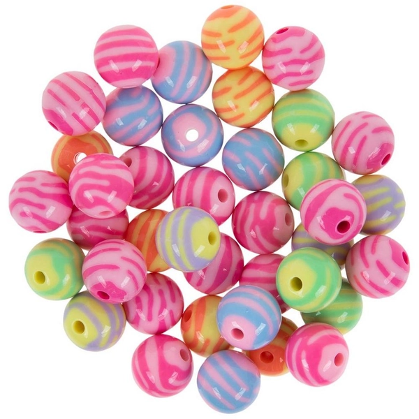 Multi-Color Zebra Print Beads