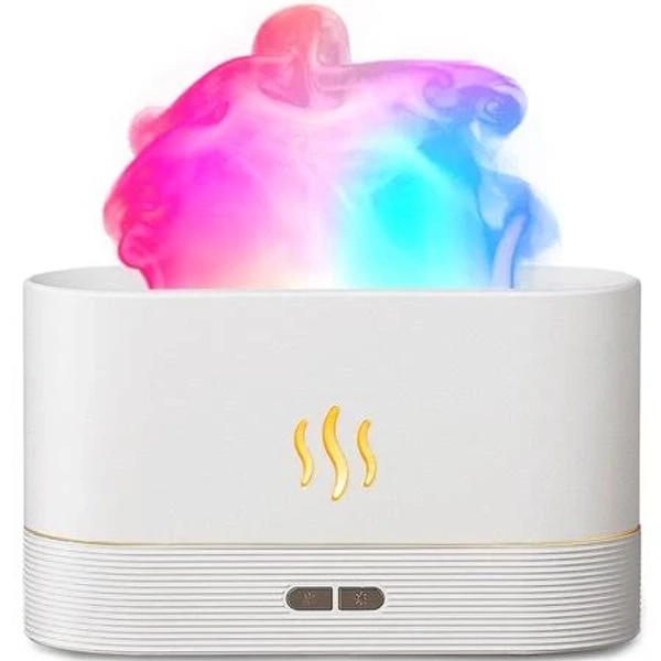 Pizay Air Humidifier, Essential Oil Diffuser with LED Flame Light - 7 Colors, 180ml Capacity (8 Hours), Noiseless Operation, Aut