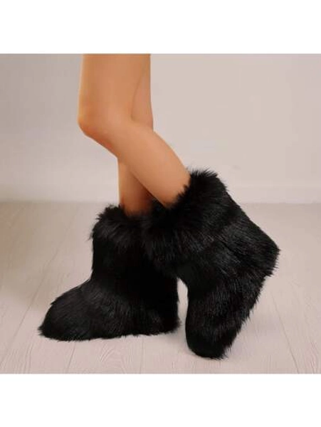 Stylish Personalized Winter Boots For Women - Adorable Spicy Girl Mid-Length Snow Boots, Cozy And Warm,Fluffy Boots