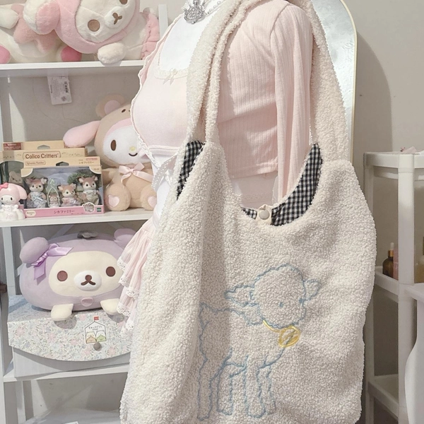 kawaii embroidered lamb tote bag ୨୧

︶︶︶︶︶︶︶︶︶︶

♡... | Depop