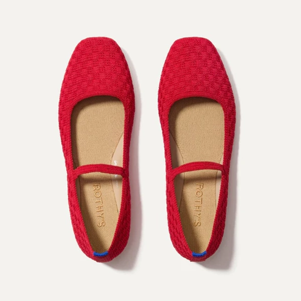 The Max Square Mary Jane - Red Crisp Basketweave