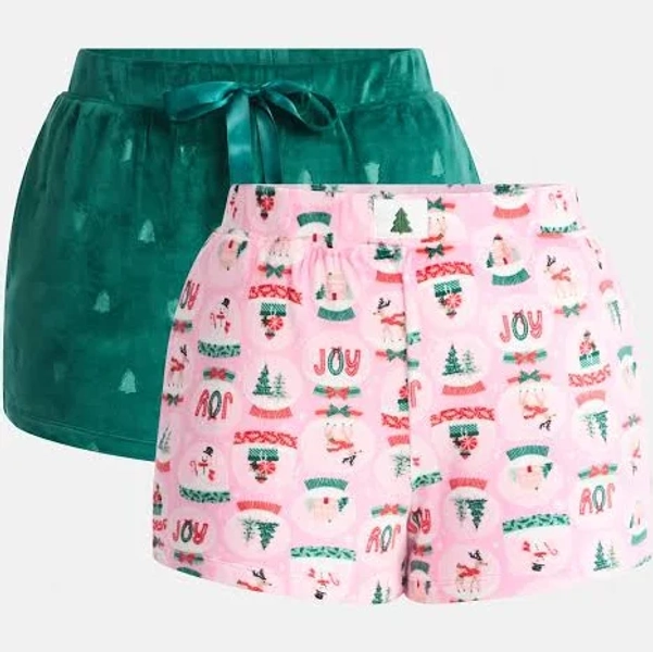 Holiday Time Women's 2-Pack Christmas Sleep Shorts
