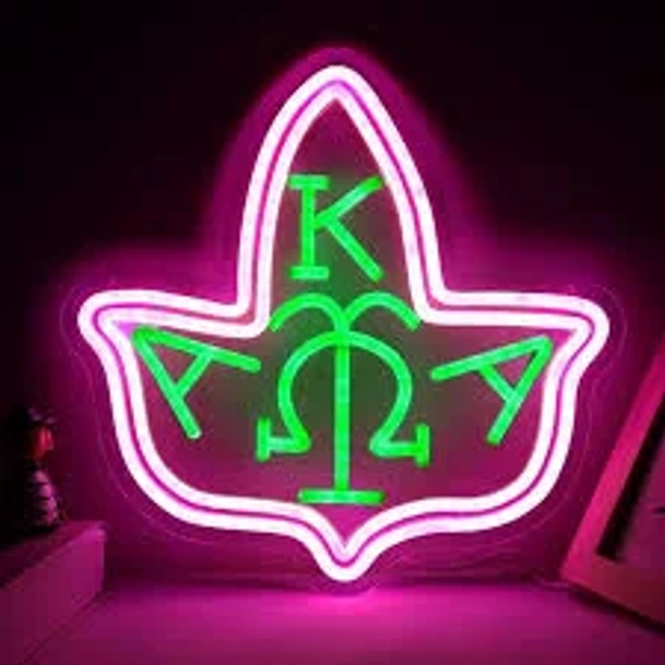 AKA Pink Neon Signs for the Wall, Greek Sorority Paraphernalia, Pink&Green