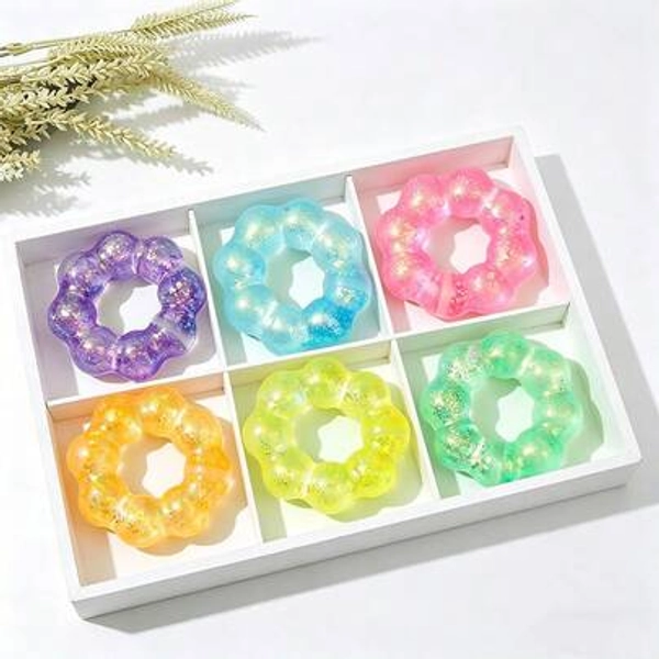 1pc Malt Sugar Sequin Donut Squishy Toy, Soft Rubber Anti-Stress Squeeze Sensory Fidget, Soft And Comfortable Texture, Effective For Relieving Stress And Anxiety, Daily Essential, Holiday Gift (Random Color) - Size Multicolor - Random