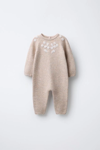 EMBROIDERED FLORAL KNIT JUMPSUIT