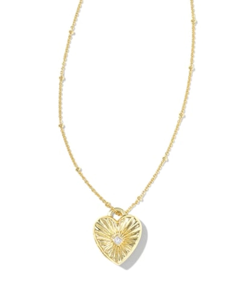 Kendra Scott Meredith 18k Gold Vermeil Locket Necklace in White Topaz | Topaz/Metal