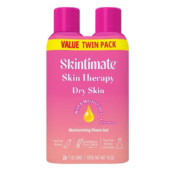Skintimate Skin Therapy Dry Skin Women's Shave Gel - 7oz/2pk