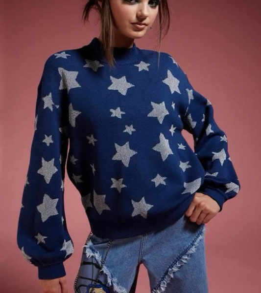 Coraline Star Glitter Knit Sweater